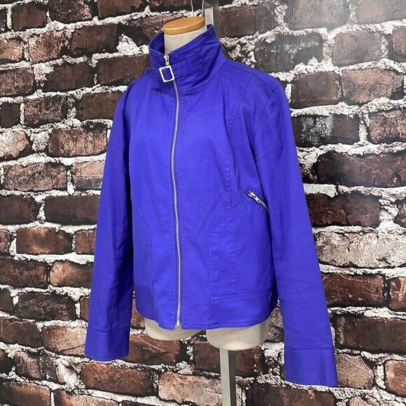 Patrick Christopher Utility Jacket Blue Full Zip Collar Size X Large XL - Picture 6 of 14